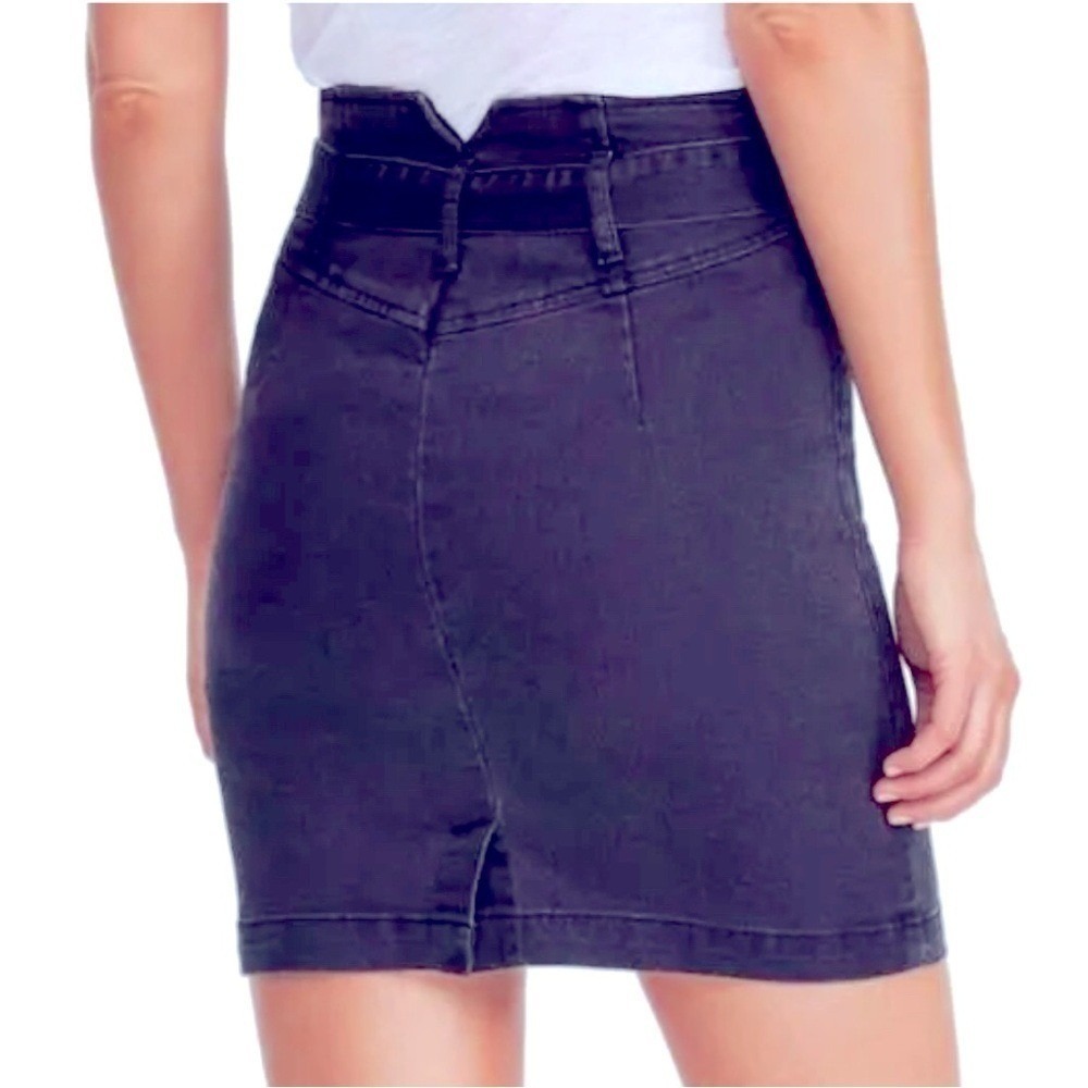 Free People Denim Stretch Pencil Mini Skirt Zip Belt Loops Coquette Sz 2 EUC